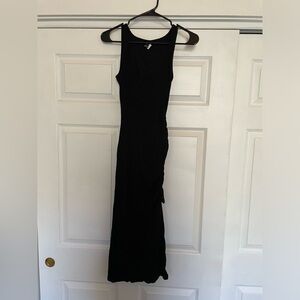 Black dress with side slit